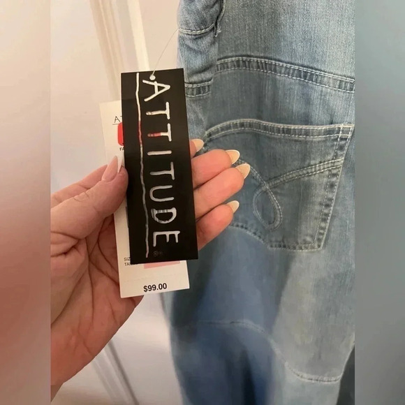 Vintage NWT | Attitudes | Fit and Flare Rhinestone  Denim Skirt | Size 10 [118] - Picture 6 of 12